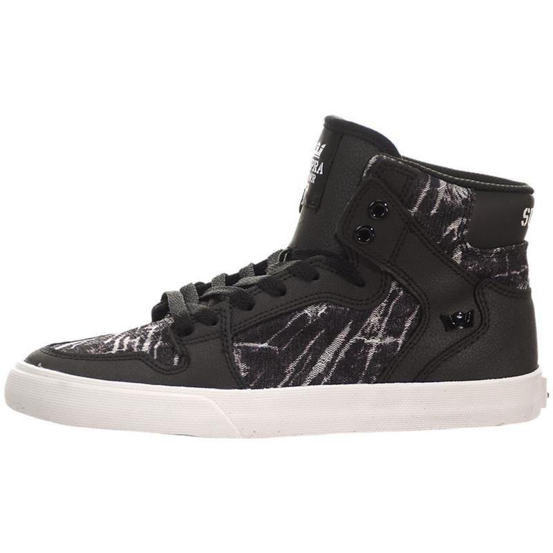 Buty Supra VAIDER - Sneakersy Wysokie Damskie - Czarne Szare (PIJH-61247)